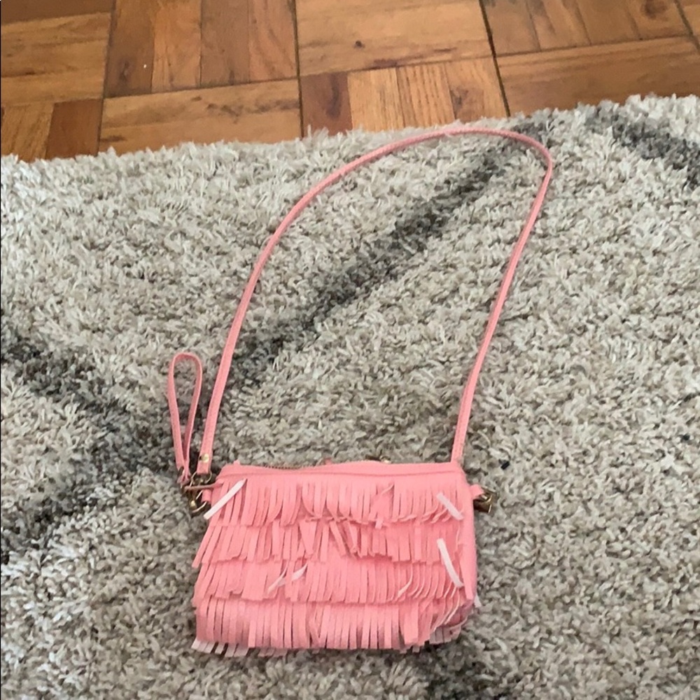 Pink fringe purse